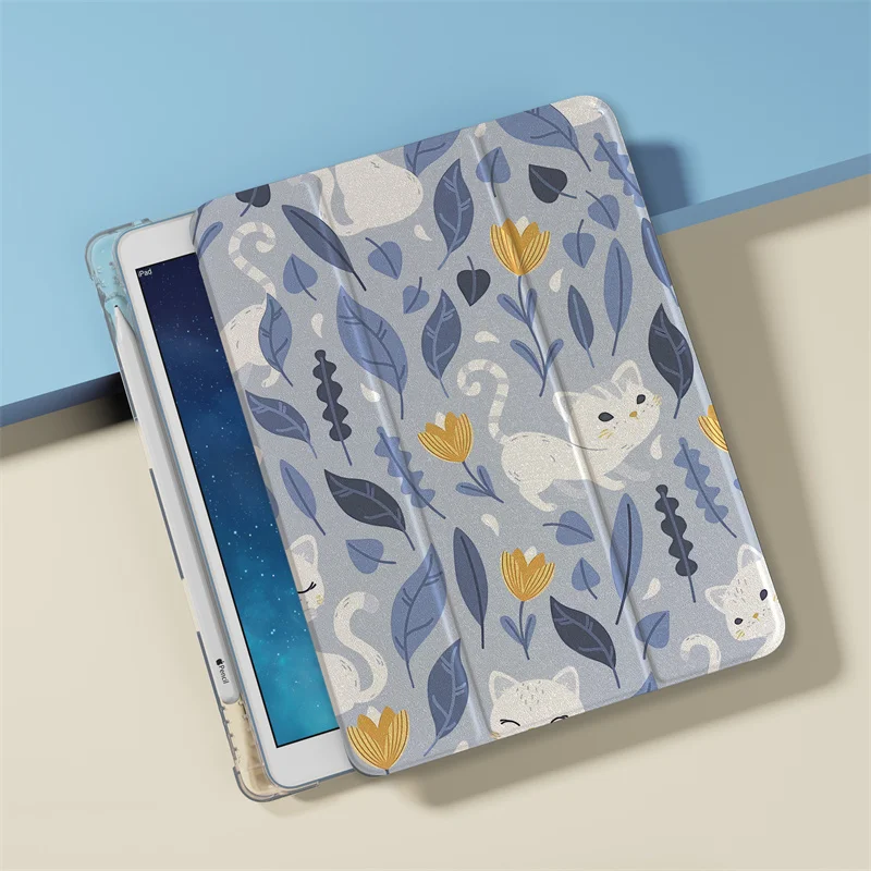 Cute Cat Print Tablet Case For iPad Air 2024 Pro 11 inch iPad Air 5/4 10.9 10th 5/6/7/8 10.2 9.7 inch Air3 10.5 mini 6/5/4 Cover