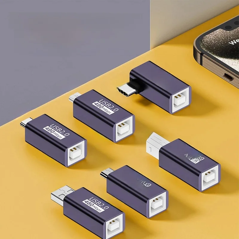Mini Micro USB 5pin Type-c USB 2.0 male to USB 2.0 B Type Female Printer Scanner Adapter connector M/F for electronic piano