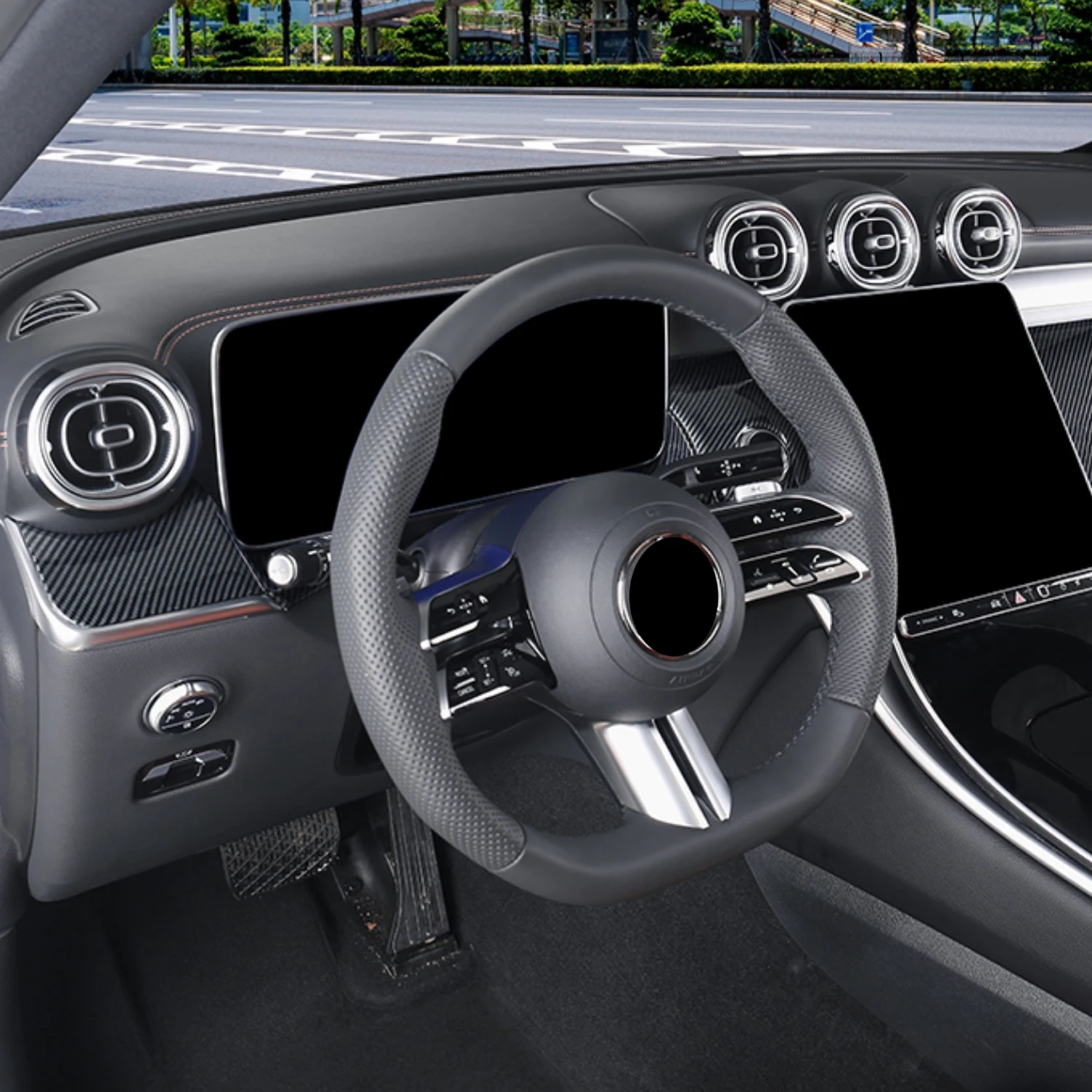 

Только для леворульных авто! Для Mercedes-Benz GLC X254 C254 2022-2024: Комплект из 5 накладок из АБС-пластика для центральной консоли и приборной панели