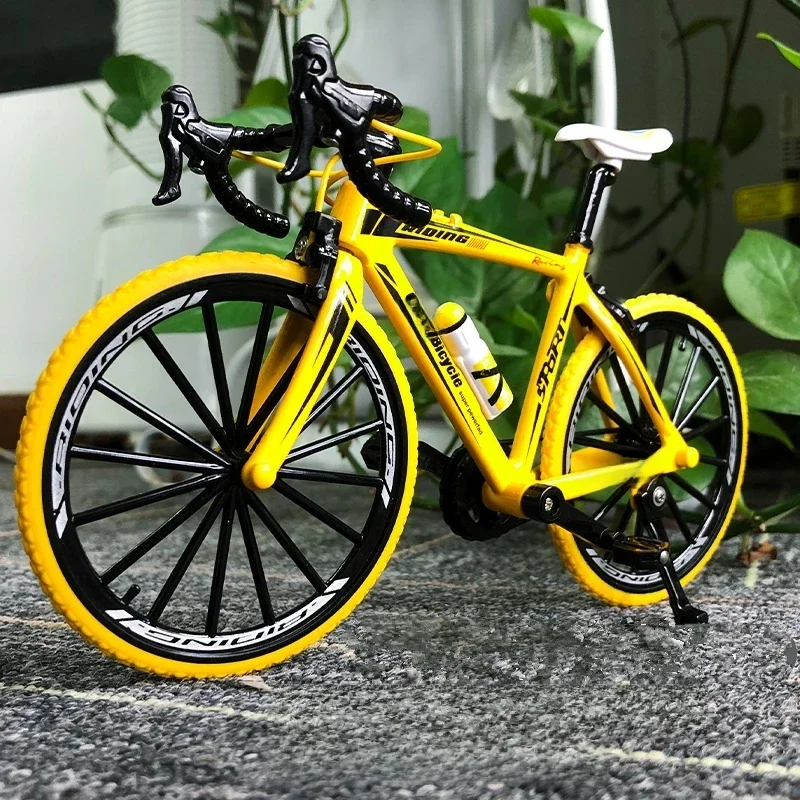 AliExpress YJLETOY 1:10 Model Alloy Mountain Bicycle Diecast Metal Mountain Bike Bend Road Fold Racing Bicycle