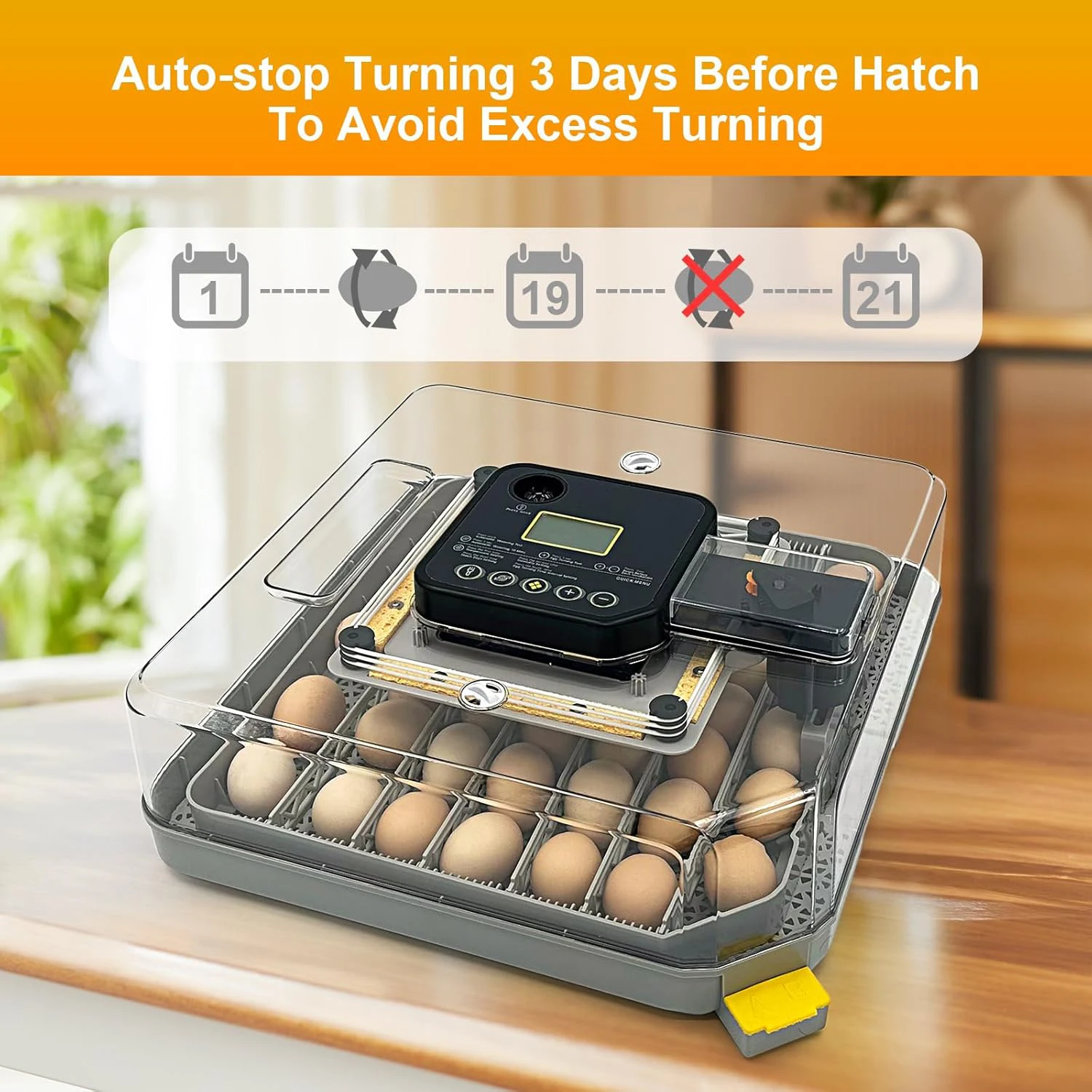 HOWOOlUA 48 Egg Incubator with Auto Temp & Humidity Control - Smart Digital Egg Hatcher Machine with Auto Egg Turner, LED Candle
