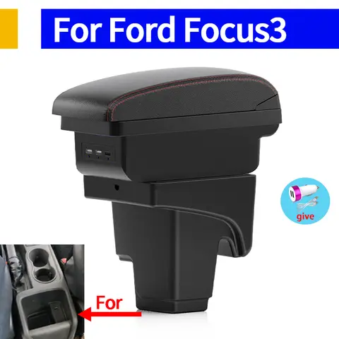 Reposabrazos Interior para Ford FOCUS 3, caja de almacenamiento III MK3 para Ford Focus, piezas de reequipamiento, accesorios para coche