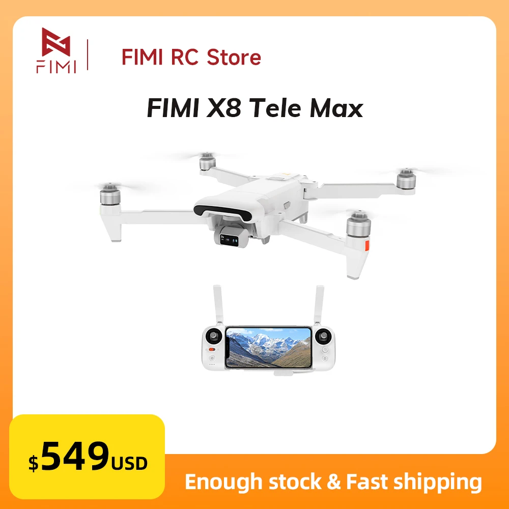 FIMI X8 Tele Max 20km Range Drone 4K Professional Original 60fps Dual Camera 3-Axis Gimbal & AI Night Vision