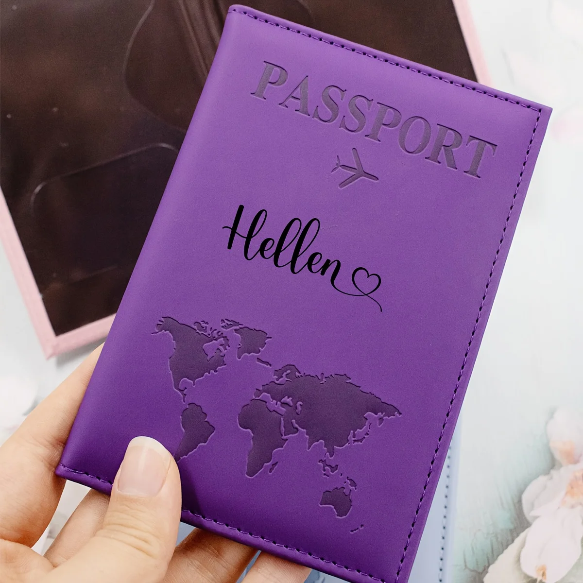 

Custom Name Travel Passport Holder, Portable Foldable Ticket Wallet Ideal Birthday Gift for Men Women