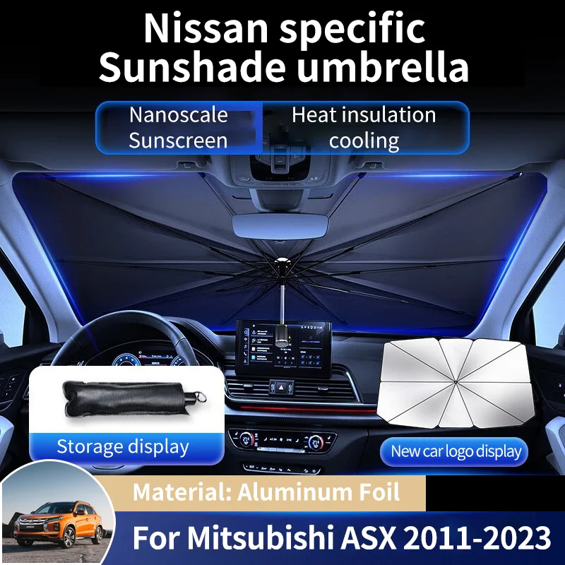 

for Mitsubishi ASX Outlander Sport RVR 2011~2023 Aluminum Foil Car Sunshade Umbrella Parasol Summer Sun Interior Accessories