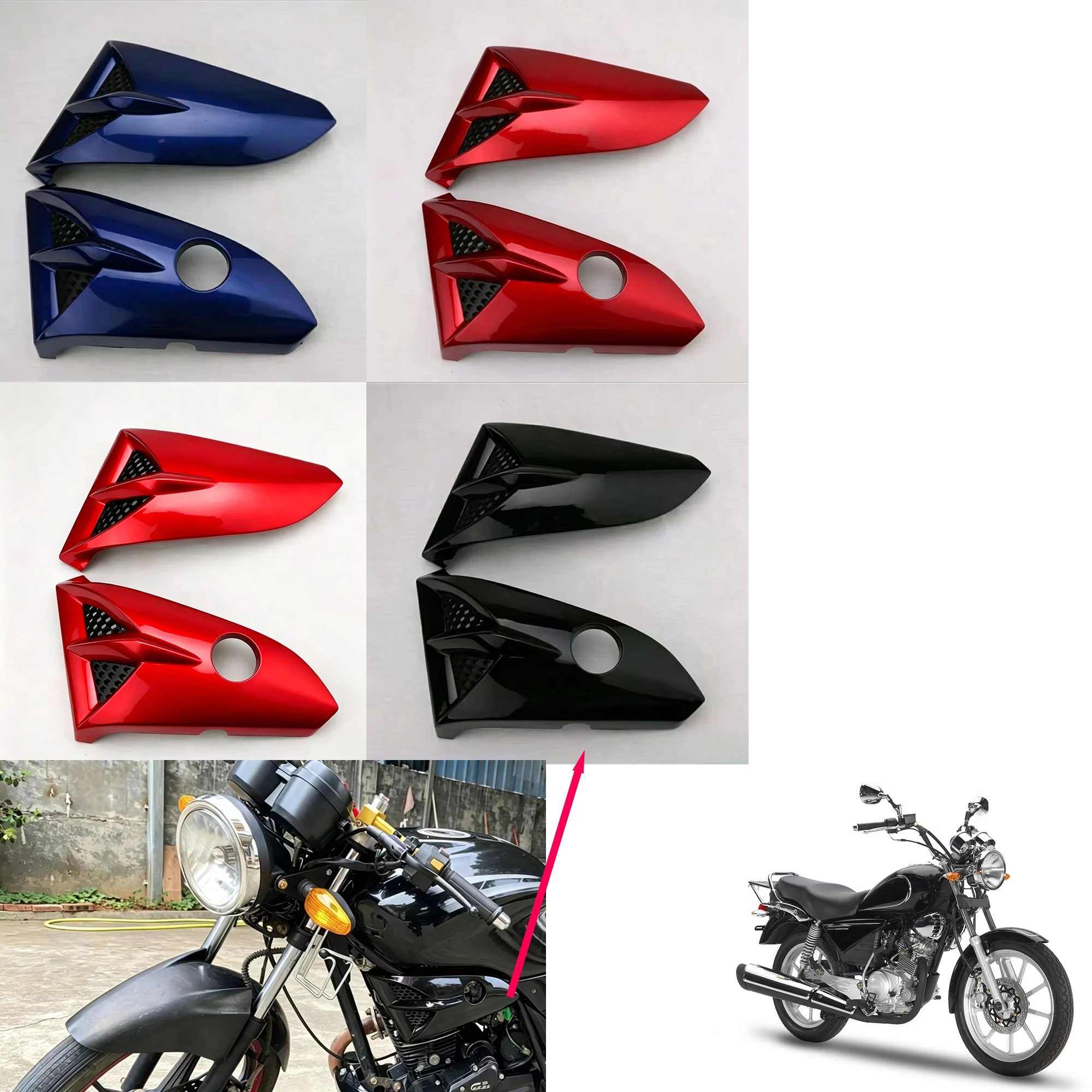 Motorcycle Plastic Side Cover Frame Side Panel Fuel Tank Protection Cover  for Yamaha Jym125 Js125 Ybr125 Ybr125G decoration