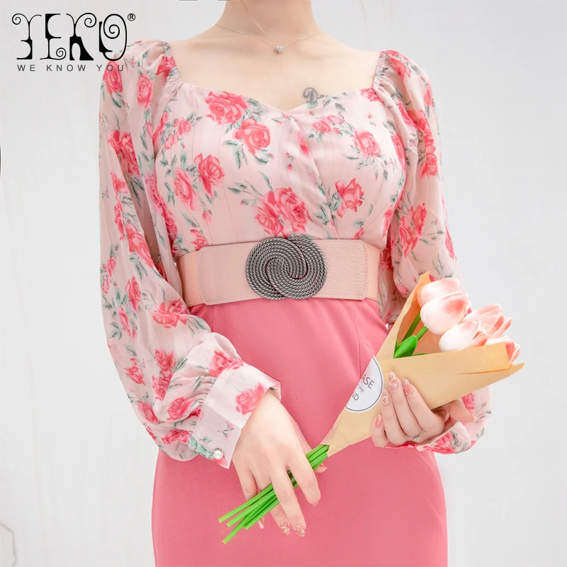 

YEKO women new fashion decorative outer belt female versatile ins style