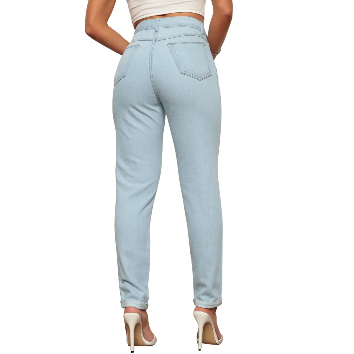 Calça Jeans Mom Cintura Alta Feminina