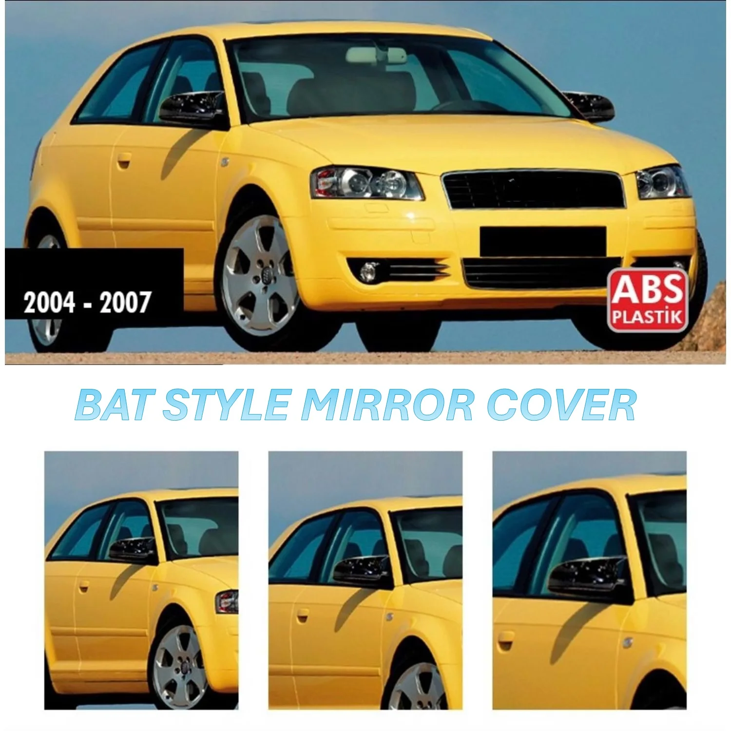 2 Pieces Rearview Mirror Cover For Audi A3 8P Side Wing RearView Mirror Case Cover Glossy Black Car Shields