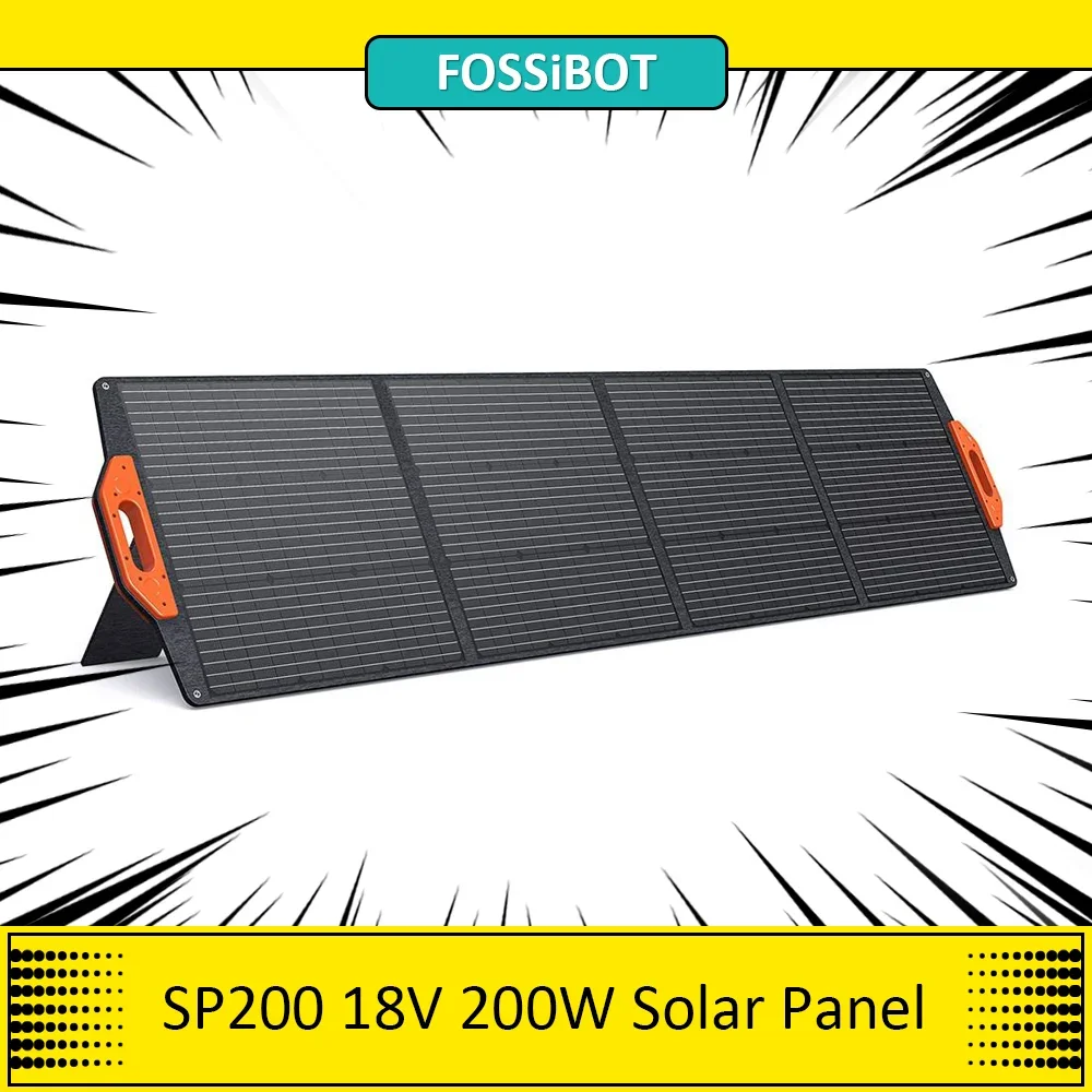 FOSSiBOT SP200 18V 200W Foldable Solar Panel with Magnetic Handle, 23.4% Efficiency, Adjustable Stand Power Station Waterproof