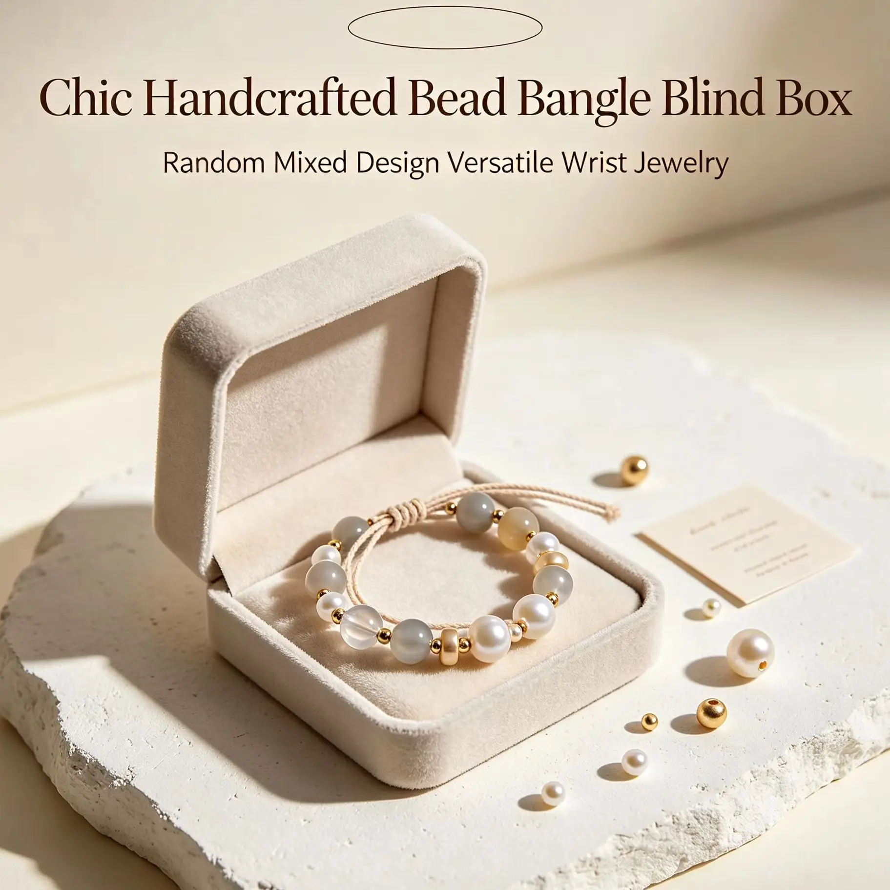Chic Handcrafted Bead Bangle Blind Box, Random Mixed Design Versatile Wrist Jewelry for Women Daily Wear