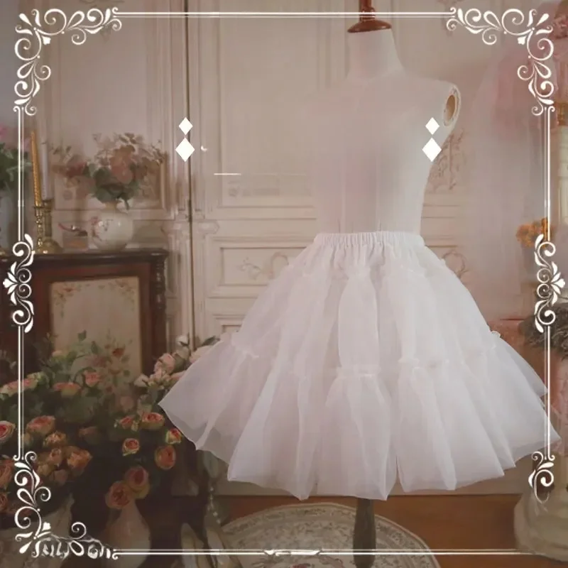 Casualowa biała krótka halka 8m Linia pod spódnicą Lolita Pettiskirt — zdjęcie 2