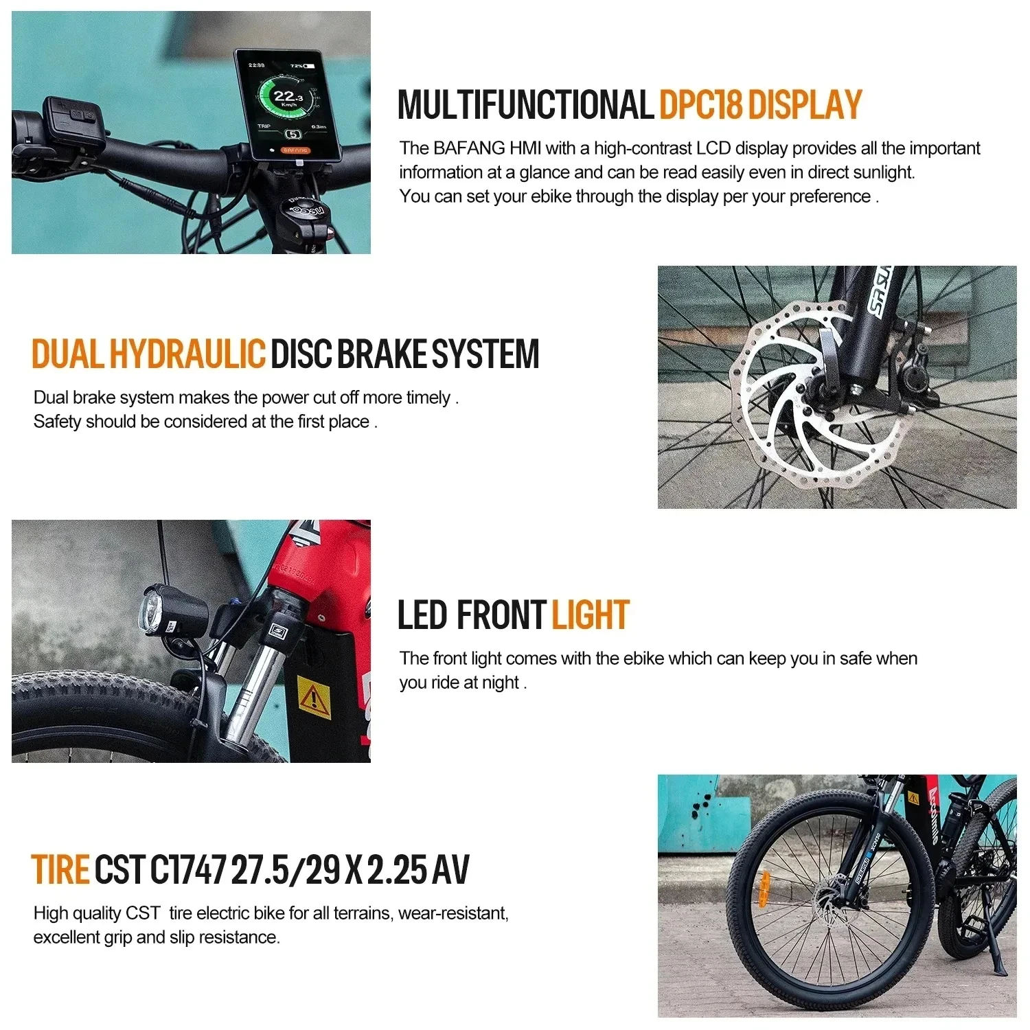 2024 Accolmile Electric Mountain Bike Powerful eMTB 48V 250W 750W Bafang Mid Motor With Intube 13Ah 17.5Ah Battery Max Speed 60K