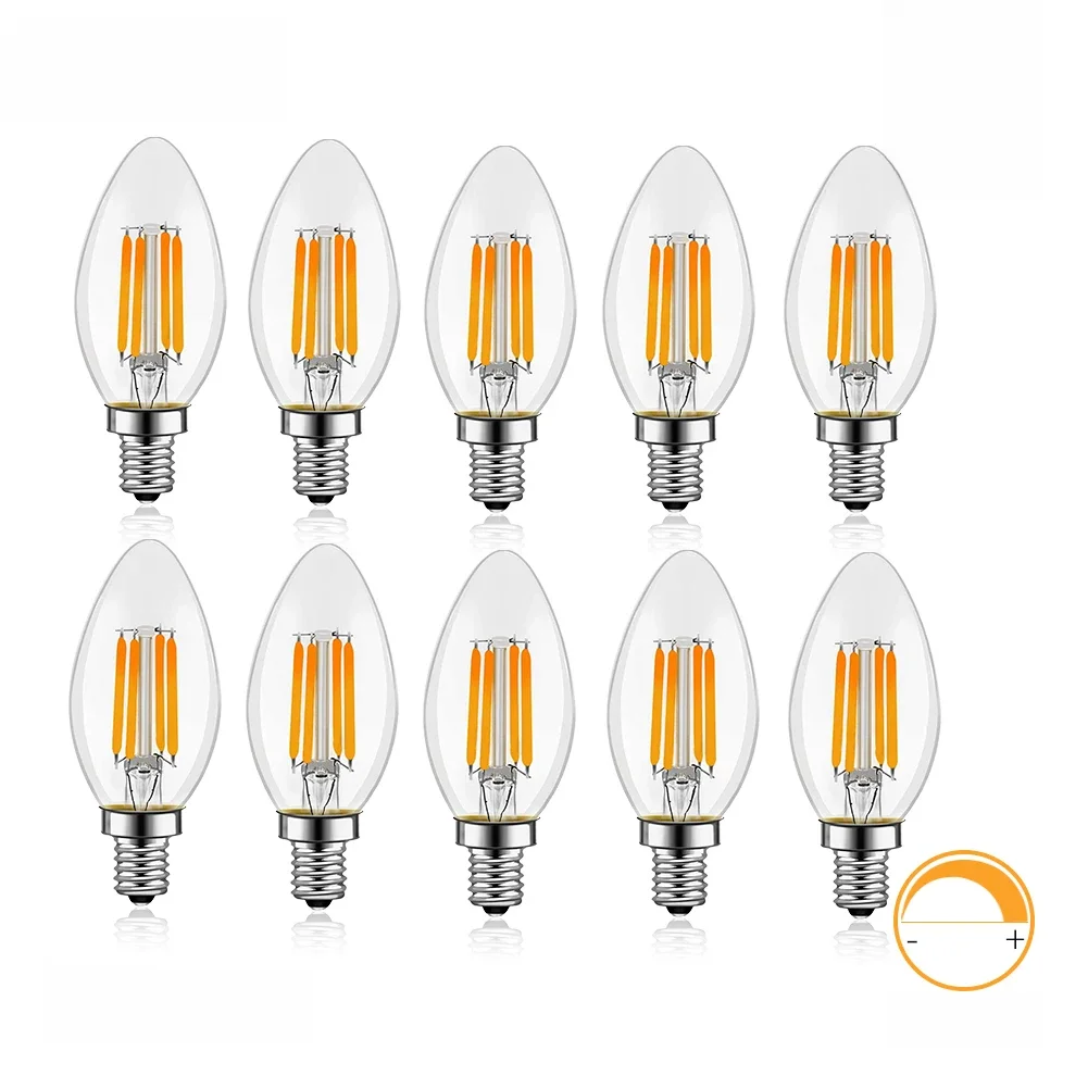 C35 Kerze Led-lampe E14 Kandelaber Basis 4W 6W Dimmbare Edison Glühbirne 2700K Warm Kalt Weiß 6000K Kronleuchter Ersatz Lampe