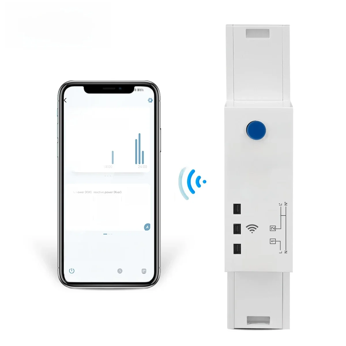 18mm 63A WIFI inteligentny dwukierunkowy licznik energii zegar Monitor mocy kWh licznik SMARTLIFE z zabezpieczeniem napięcia i prądu TOMZN — zdjęcie 2