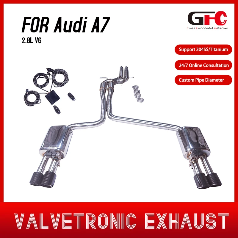 

Cat-Back Exhaust System Full fit for 2012 Audi A7 2.8L V6 304 Stainless Steel Electronic Valve Exhaust pipes