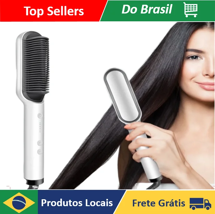 Escova De Cabelo Elétrica Pente De Aquecimento Para Alisador bivolt