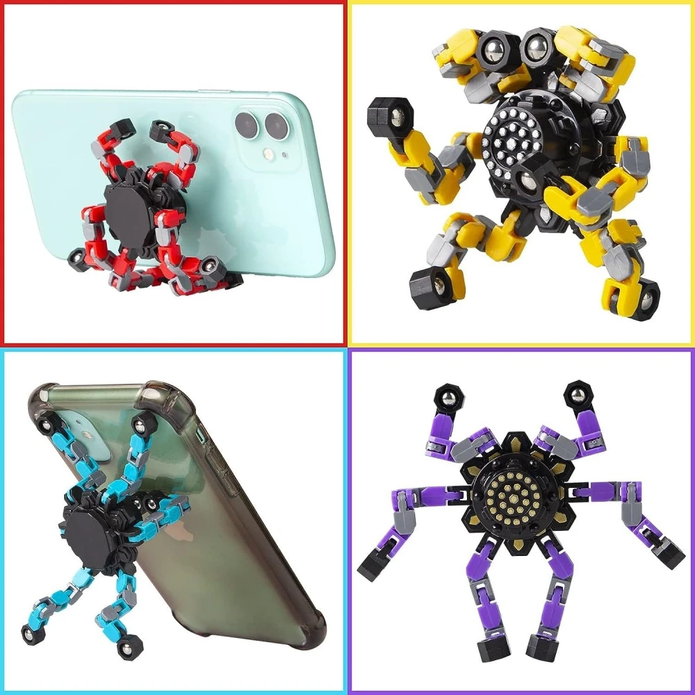 4pcs Stress Relief  toy | Transformable fidget spinner for kids and adults Stress-reducing sensory toy for boys and girls