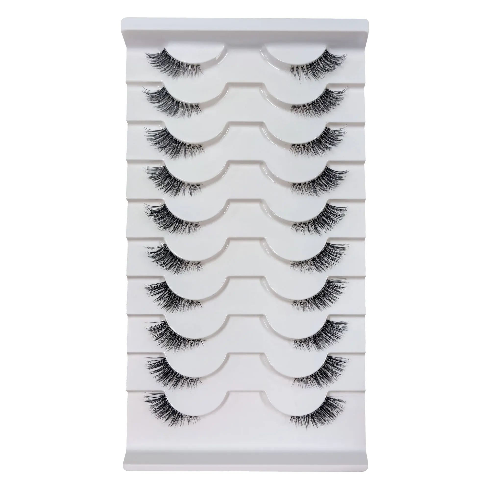 10 Paar halblange künstliche Fuchsaugen-Wimpern, natürliche und lange 3D-Katzenaugen-Kurzwimpern, Make-up-Tools, Weihnachtsgeschenk. – Detail 6