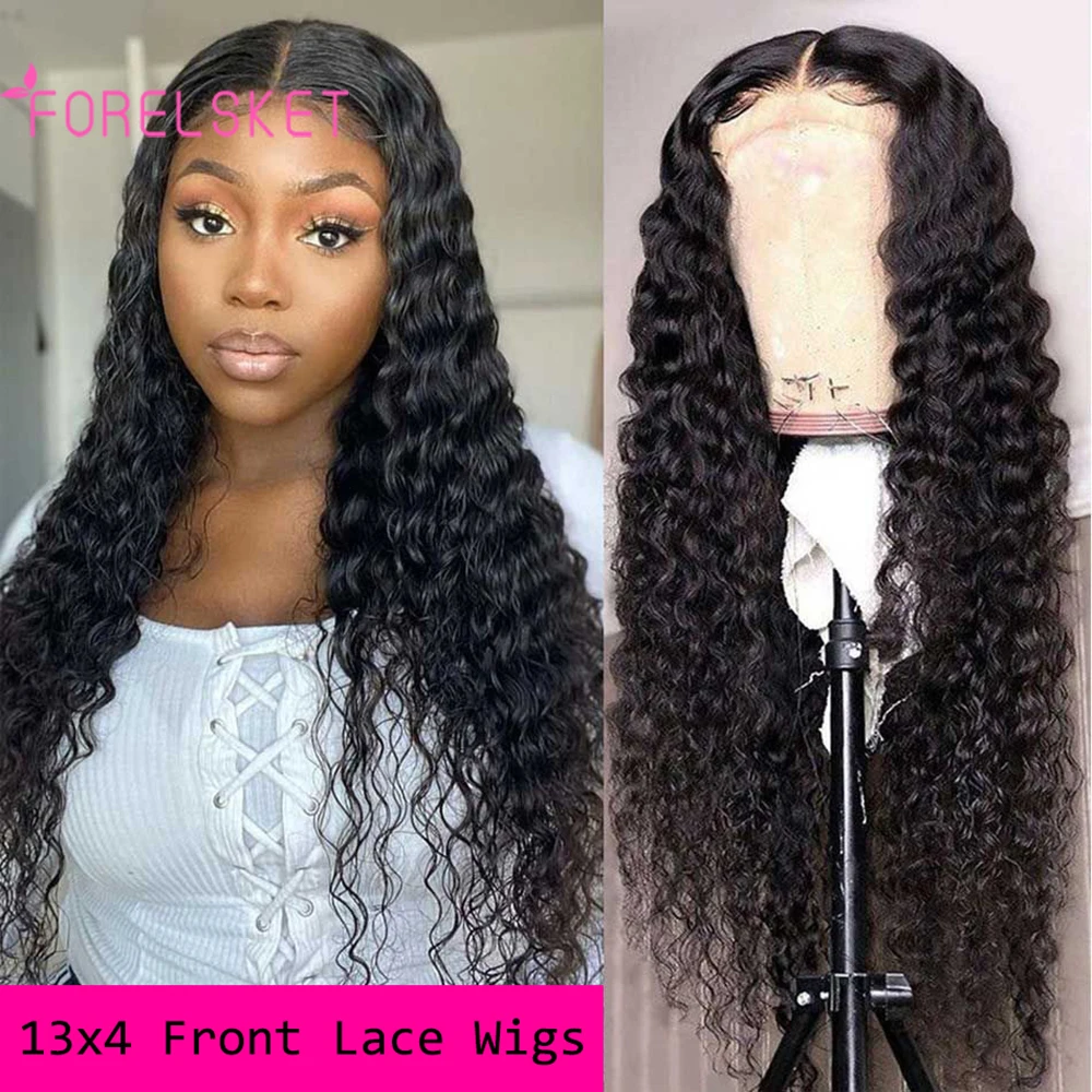 

13x4 Deep Wave HD Lace Front Wigs Human Hair Wigs Natural Hairline Wet And Wavy Deep Wave Lace Frontal Wigs For Women 18-30 Inch