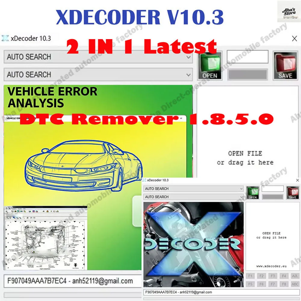 الماسح الضوئي Xdecoder 10.3 obd2 مع برنامج Keygen Crack DTC OFF حذف الإصدار الكامل لمزيل VAG EDC15 EDC16 EDC17+ DTC 1.8.5.0 #1