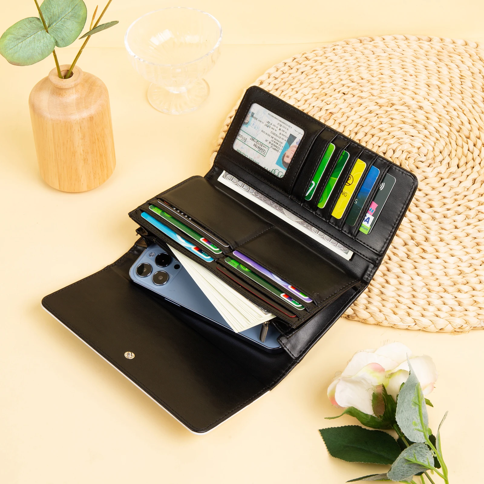 

Personalized Photo Long Women's Wallet Female Purses Coin Purse Card Holder Wallets Female Pu Leather Clutch Money Bag Wallet