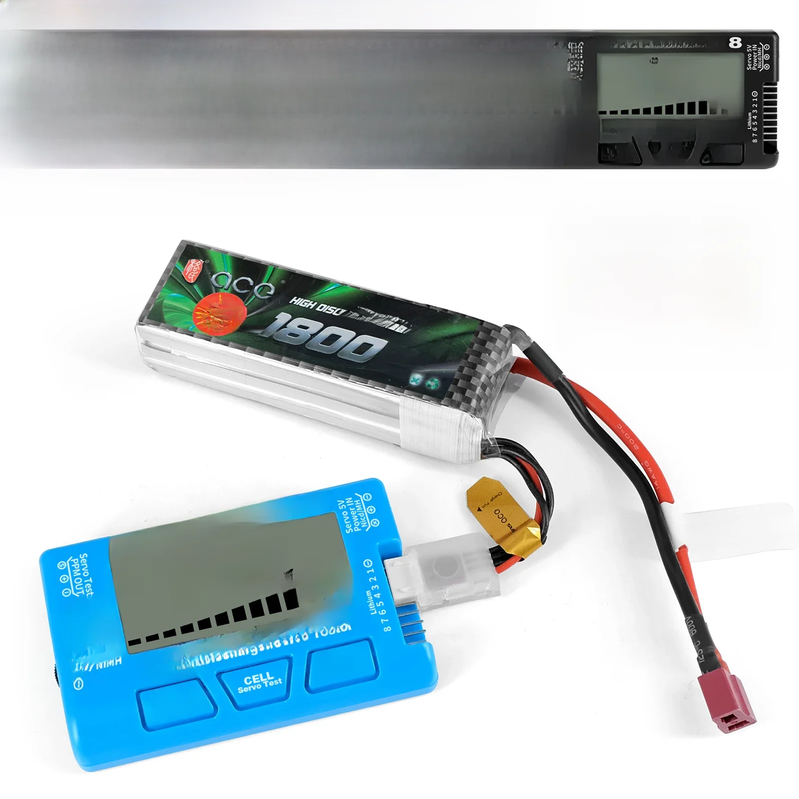 Vérificateur de capacité de batterie numérique LCD CellMeter RC CellMeter8 2-8S 4-8S Servo LiPo li-lon NiMH testeur de batterie RC CellMeter7