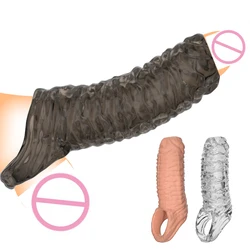 Sexy Toys Newest Reusable Penis Sleeve Cock Rings Delay Ejaculation Clit Stimulation Penis Enlargemt Nozzle For Men