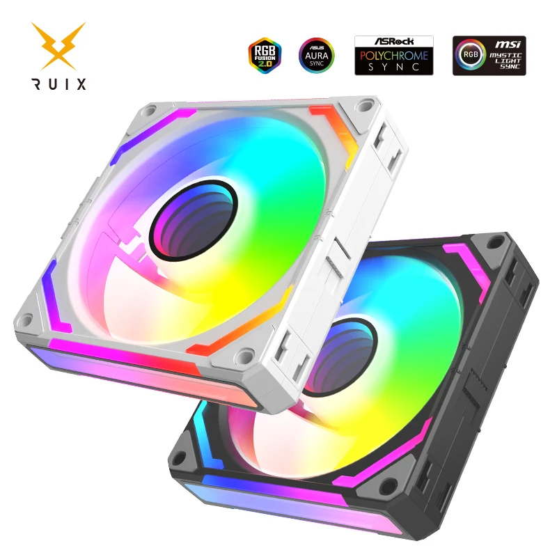 

Ruix M12 Prism Ventoinha Корпус для ПК Вентилятор 120 мм ARGB 5 В 3-контактный ШИМ Тихий охлаждающий вентилятор Синхронизация освещения 800-2000 об/мин