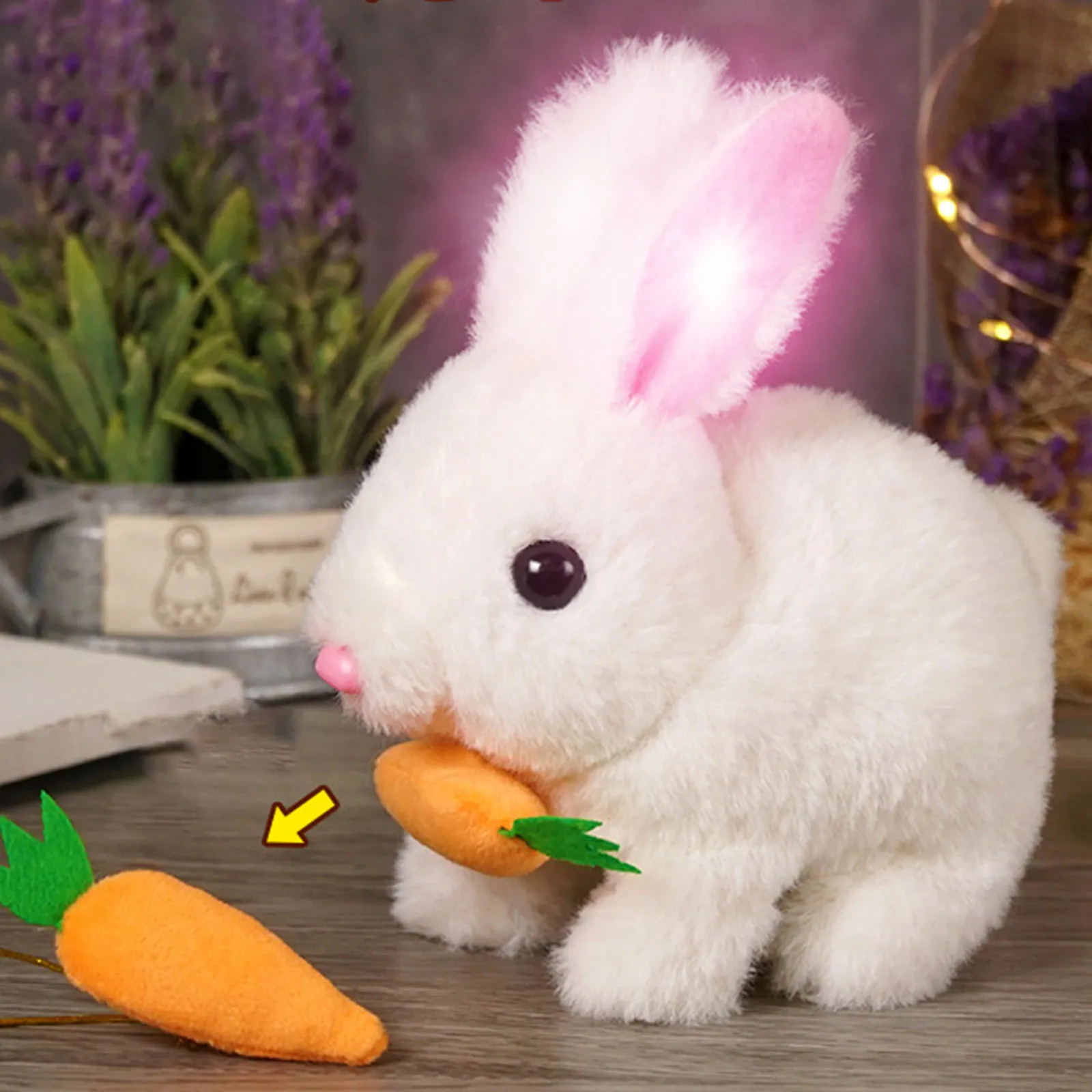 Elektroniczny pluszowy króliczek Zabawka edukacyjna Towarzysz Pluszowe zwierzątko na Wielkanoc