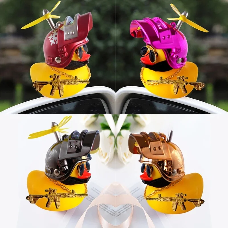AliExpress Motor Accessories Yellow Duck Ornaments with Helmet for Bike Without Lights Auto Accessories Duck In
