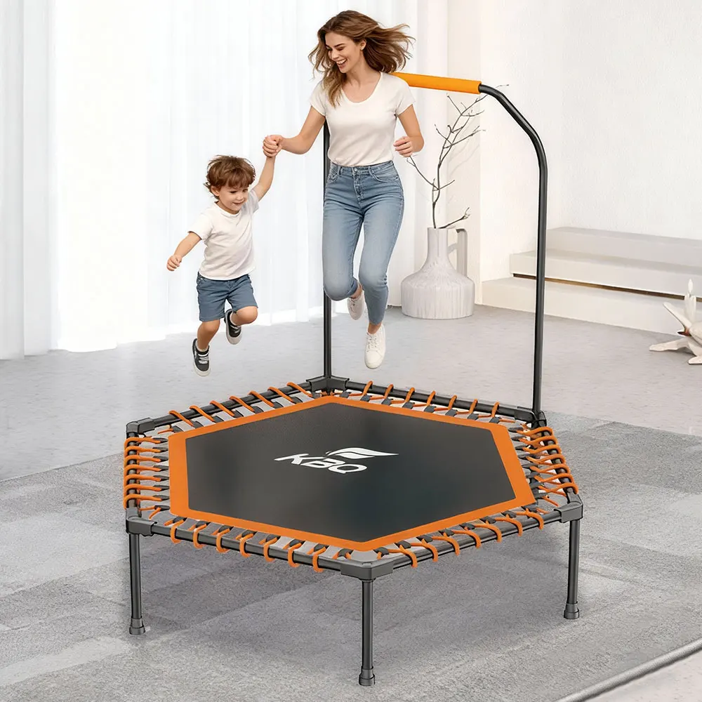 

55" large indoor/outdoor fitness training trampoline, silent rebound platform trampoline, maximum load capacity 660lbs