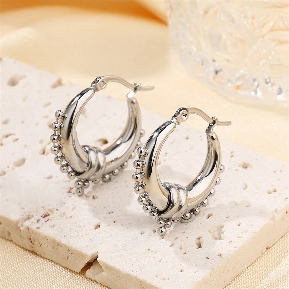 Hip Hop 1Pair Inoxidable Stainless Steel Earring For Women Men Personality Jewelry Gift