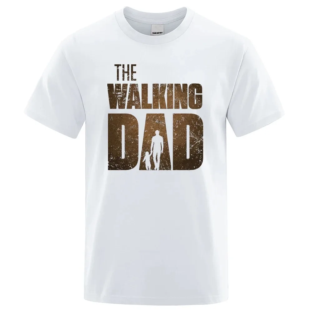 The Walking Dad Funny Street Printed Woman t-shirts Loose Oversized Comfort Cotton Short Sleeves Casual Hip Hop Women's Clothing