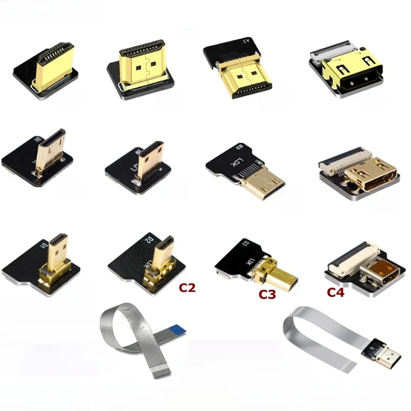 FPV Micro HDMI-kompatybilne 90-stopniowe złącze FPC Elastyczny płaski kabel taśmowy Mini HD FFC 20pin do zestawu gimbala Drone Gopro DSLR — zdjęcie 2