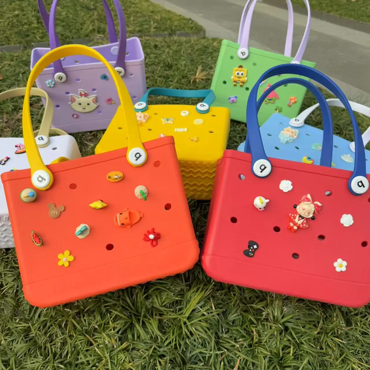 

Rubber beach waterproof large capacity M size Camping fitness bag Shopping bag Portable Tote bag Color designer new bog bag