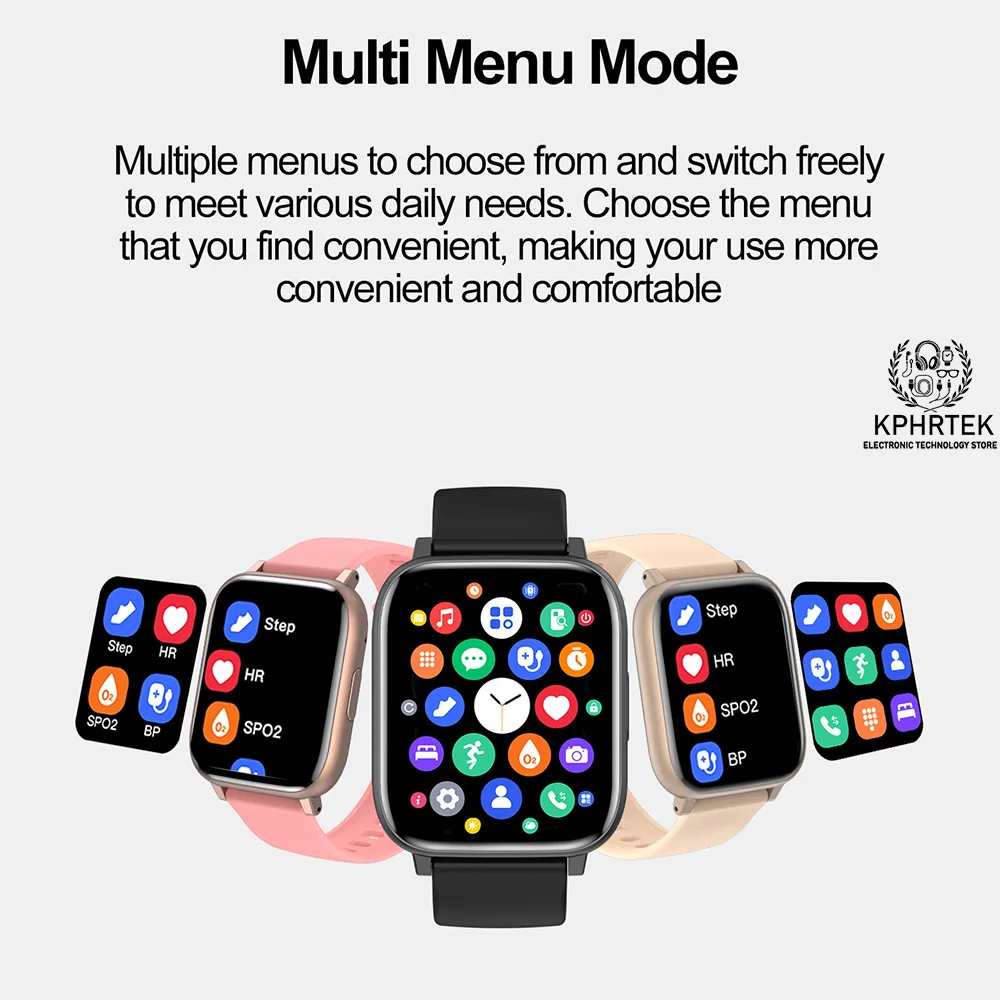 H9 Plus smartwatch voor gezondheidsmonitoring, Bluetooth-oproephorloge, sporthartslag en bloedzuurstof, Huaqiang