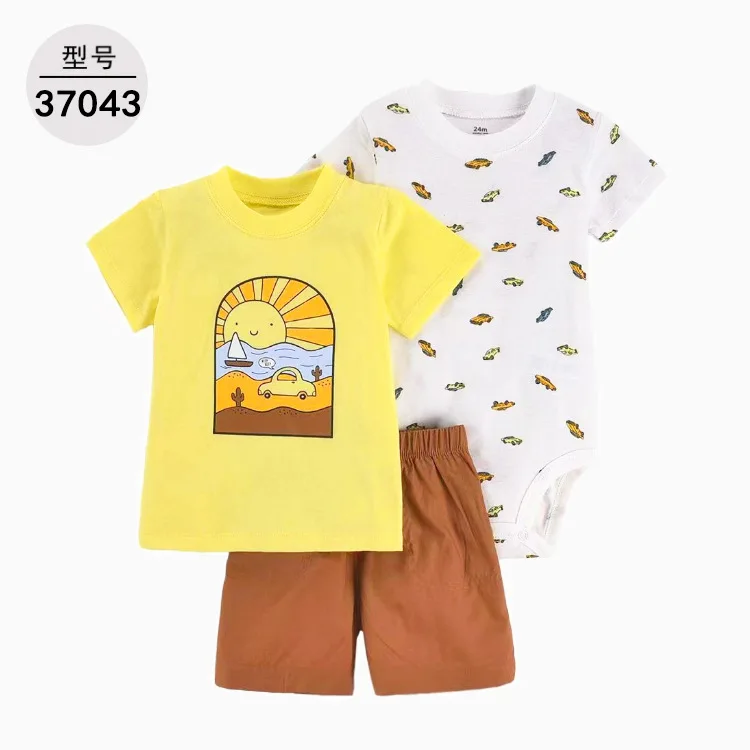 Baby clothes set 3pcs boys romper summer toddler girls clothes baby clothes unicorn toddler boy shirts infant baby outfits pants