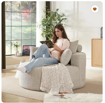 Chenille-schuimstof fauteuil, geen montage nodig, pluizige moderne slaapfauteuil voor woonkamer, slaapkamer, L