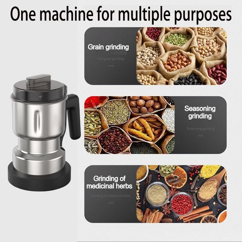 Coffee Grinder, Coffee Mill, Electric Stainless Steel Grinder, Dry Bean Grinder, Multifunctional Home Grinder, Grain Powder Grinder, Spice Grinder, 500ML/0.47 Quart Large Capacity