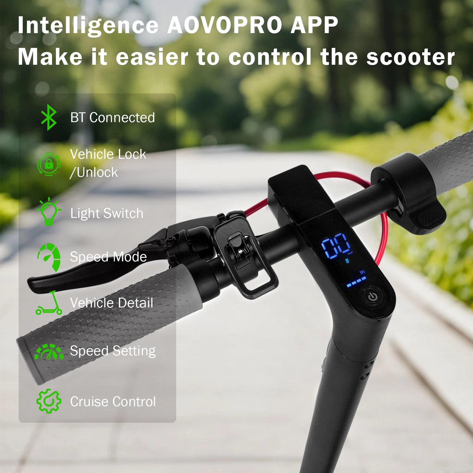 Fotografia 6: Scooter Elétrico AOVOPRO M365PRO Max para Adultos, Alcance de 35KM, Velocidade Rápida, Scooter Elétrico Dobrável de 8,5 Polegadas