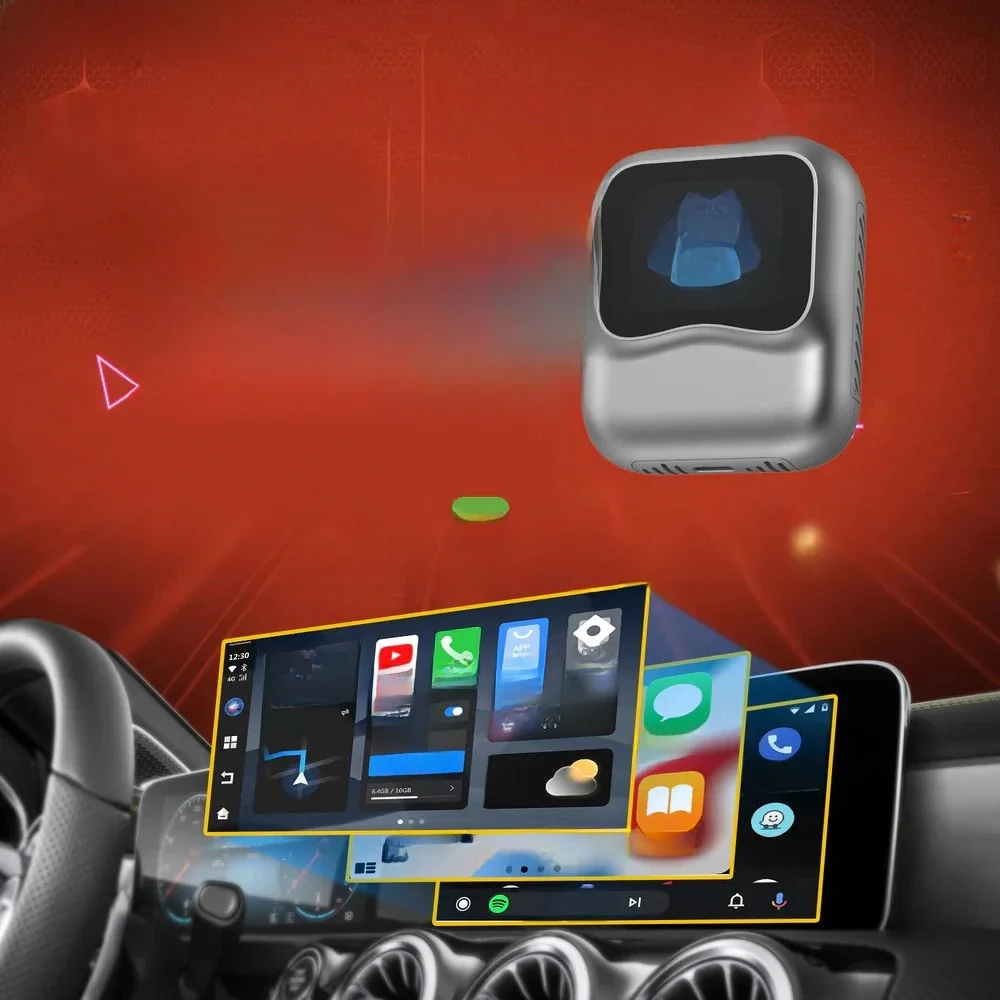 OTTOCAST Nano AI BOX Wirelss Carplay Android Auto AdaPter Android 13 QCM6225 8 + 128GB Spraakbesturing Video Box voor Toyota Benz VW - afbeelding 2