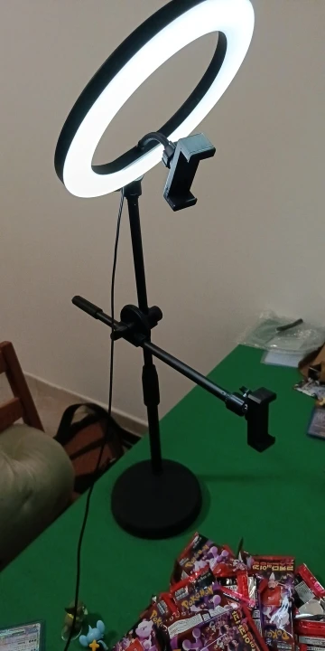 30CM Overhead Tripod for Phone with Ring Light Desktop Cellphone Bracket for Video Shooting Photography Shooting Floor Stand photo review