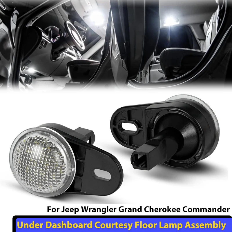 

6000K белые светодиодные внутренние светильники под приборной панелью для Jeep Wrangler Grand Cherokee Commander Liberty OEM 68395784 АА