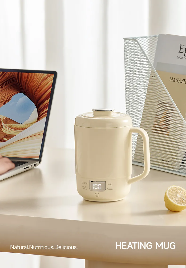 600ml Mini Electric Heating Mug Multi-Function Portable Cooker Stew Boil Warm Milk Keep Warm for Office Dorm Travel Home image 6