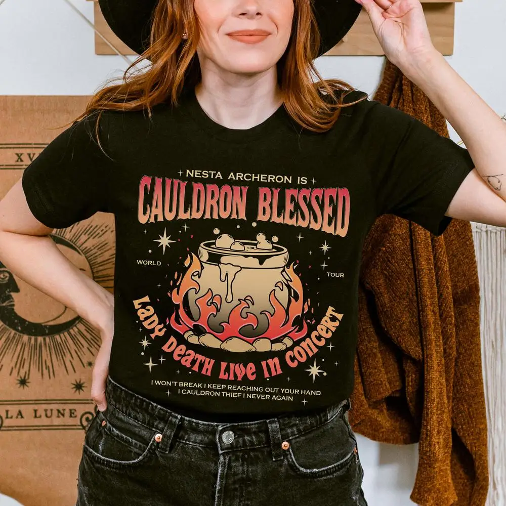 

Cauldron blessen T shirt Cotton shirt mistake and Fury Feyre Merch City of the star light Thorns and Roses Romantasy Suriel Tee