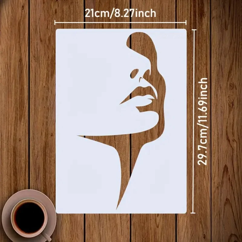2 Pcs A4 Face Theme Stencil - Washable and Reusable, Ideal for DIY Crafts on Wood, Fabric, Paper, Wall, Canvas, and Floor