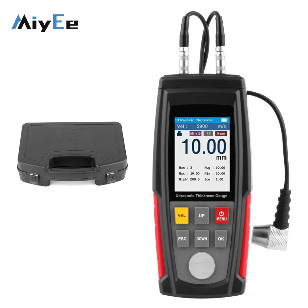 

WT100A/WT130A Professional Handheld Ultrasonic Thickness Gauge 1-225mm/1-300mm Metal Glass Thickness Measurement Tool