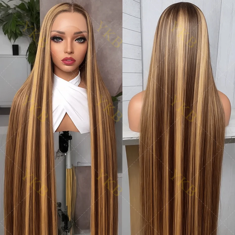 YKB 30 32 Inch 427 Highlight Straight Wigs 13x6 HD Lace Front Human Hair 13x4 Frontal Blonde Wig Brazilian 200 Density For Women