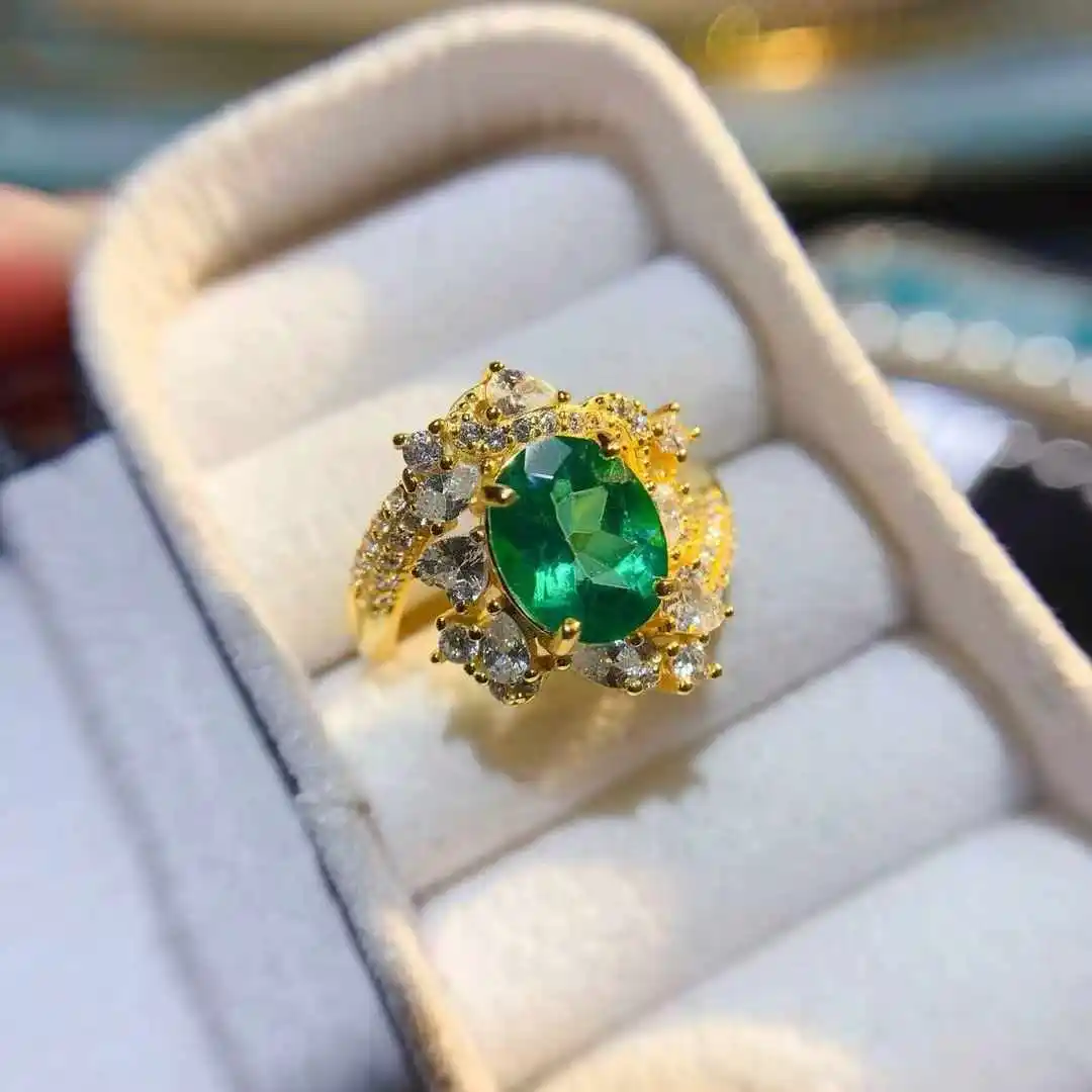 

KJJEAXCMY Natural Gemstone Ladies' Impurity Free Paraibatopa Stone Ring New 925 Pure Silver Inlay Gift for Girlfriend